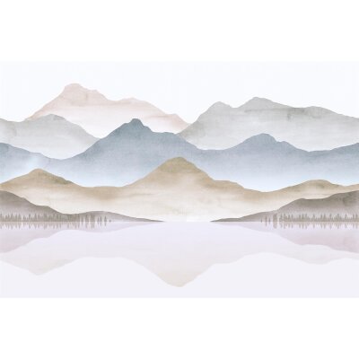 V175-3C Tapeten Essener Panorama 2 Farbe blau, braun, Winter Wandbild