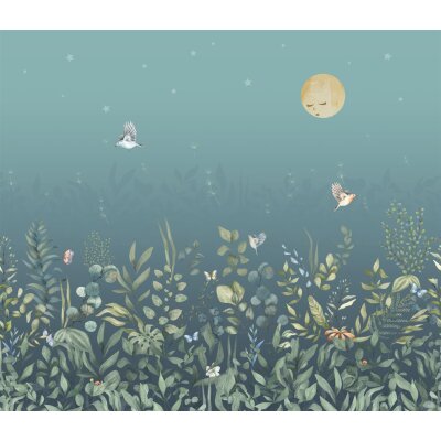 V185-1V Tapeten Essener Panorama 2 Farbe blau, bunt, Nacht Wandbild