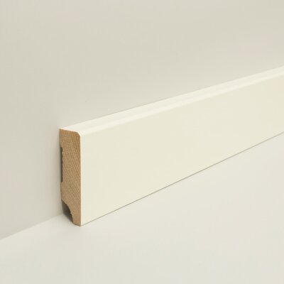 Joka Sockelleiste Kiefer weiß lackiert RAL 9016 inkl. rückseitige Versiegelung WL16 16x58 mm   2,40 m Lang WL16 16x58mm weiß  631/16