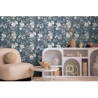AS 790615 Tapeten A.S Creation CosmoLiving Farbe Blau Metallic Weiß Creme  Vliestapete