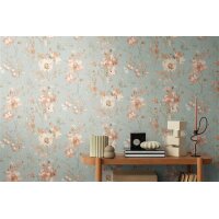 AS 790616 Tapeten A.S Creation CosmoLiving Farbe Blau Orange Creme Grau  Vliestapete
