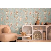 AS 790616 Tapeten A.S Creation CosmoLiving Farbe Blau Orange Creme Grau  Vliestapete