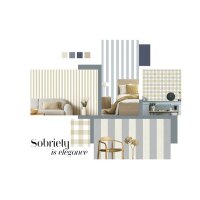 38476 Tapeten Essener  Top Stripes Farbe blau creme...