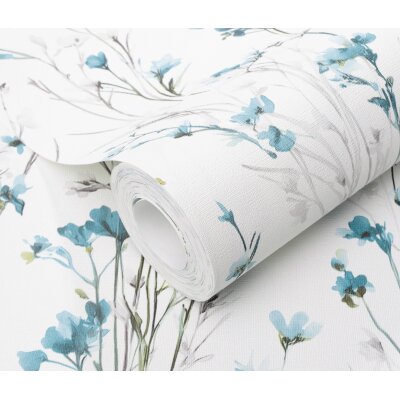 1056118 Tapeten Erismann Forest Dreams Farbe türkis Vliestapete