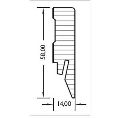 Sockelleiste 14x58 mm FO#458 TOUCH DEKOR Profil #458 mit HC-HotCoating-Oberfläche  L701 #458 TOUCH