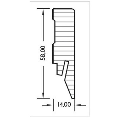 Sockelleiste 14x58 mm FO#458 TOUCH DEKOR Profil #458 mit HC-HotCoating-Oberfläche  L870 #458 TOUCH