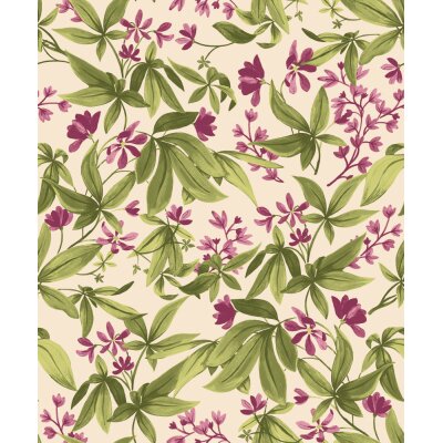 A80402 GranDeco Inia Rot – Muster Tapete Wohnzimmer, Vinyl Vliestapete, moderne Tapete