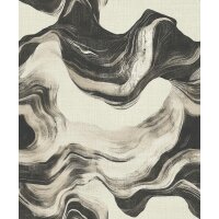 A85101 GranDeco Structured Walls Muster Tapete Schwarz – Vinyl Vliestapete für Wohnzimmer & Wohnräume