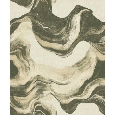 A85102 GranDeco Structured Walls Muster Tapete Grün – Vinyl Vliestapete für Wohnzimmer & Wohnräume