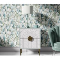 Erismann 10586-07 Pure Harmony Vliestapete Blumen Blau Modern