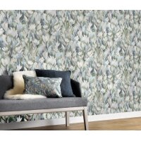 Erismann 10586-07 Pure Harmony Vliestapete Blumen Blau Modern