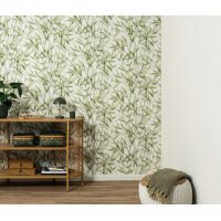 Erismann 10587-07 Pure Harmony Vliestapete Blättermotiv Grün Modern