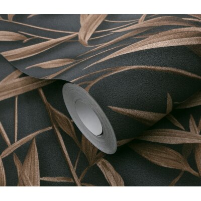 Erismann 10587-47 Pure Harmony Vliestapete Blättermotiv Braun Modern