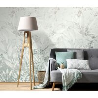 Erismann 22102-07-01 Pure Harmony Vliestapete Fototapete Blättermotiv Grau Natürlich