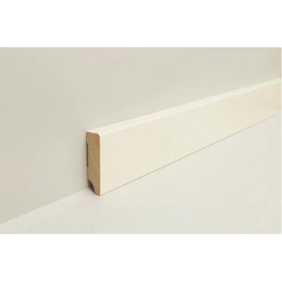 JOKA Sockelleiste Kiefer Weiß Lackiert RAL 9010 18x58x2400 mm Fase Profil 103-640
