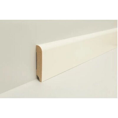 JOKA Sockelleiste Kiefer Weiß Lackiert RAL 9010 18x80x2400 mm Rund Profil 103-640