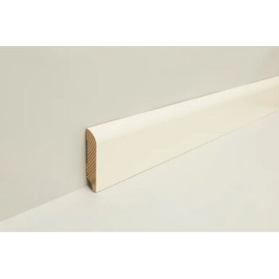 JOKA Sockelleiste Kiefer Weiß Lackiert RAL 9010 12x58x2400 mm Rund Profil 103-640