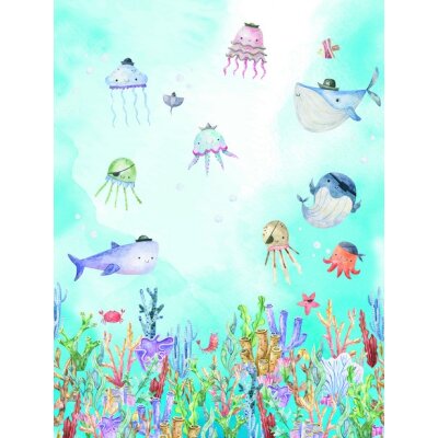 CW6058-1 Decoprint Wallcoverings Cute Walls blau Digitaltapete