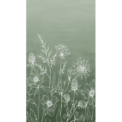 SW3031-2 Decoprint Wallcoverings Scenic Walls  Dunkles Efeugrün Grün Digitaldruck Vlies