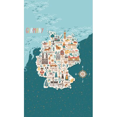 SW3063-1 Decoprint Wallcoverings Scenic Walls  Blau Digitaldruck Vlies