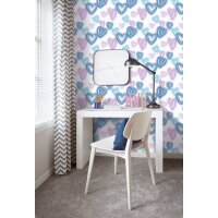 Essener Tapeten Kids and Teens G78576 Vliestapete Neon Herzen blau violett