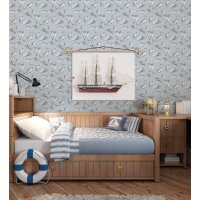 Essener Tapeten Kids and Teens G78591 Vliestapete Haie Rochen blau grau