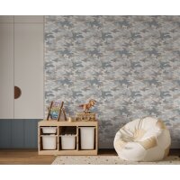 Essener Kids and Teens G78554 Vliestapete organisches Muster blau sand grau