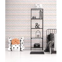 Essener Tapeten Kids and Teens G78604 Zickzack Tapete rot orange blau schwarz Vliestapete