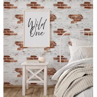 Essener Tapeten Kids and Teens G78563 Klinkeroptik Tapete orange rot grau Vliestapete